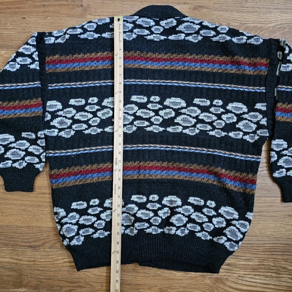 Vintage PRONTO UOMO Grandpa Cardigan Sweater Multicolor  Men's  XL (54)  ITALY